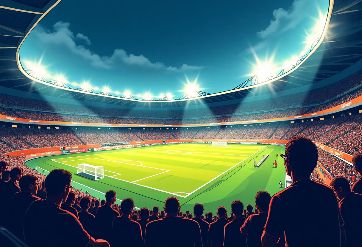 Estadio vibrante durante un partido de Copa Libertadores