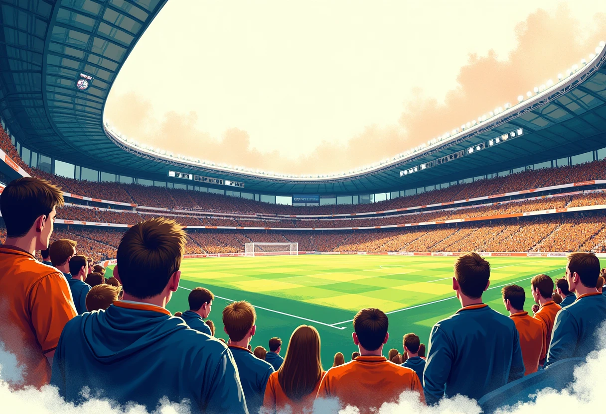Focused football fans