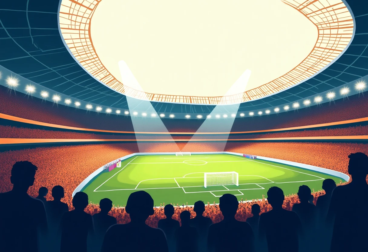 Estadio vibrante durante un partido