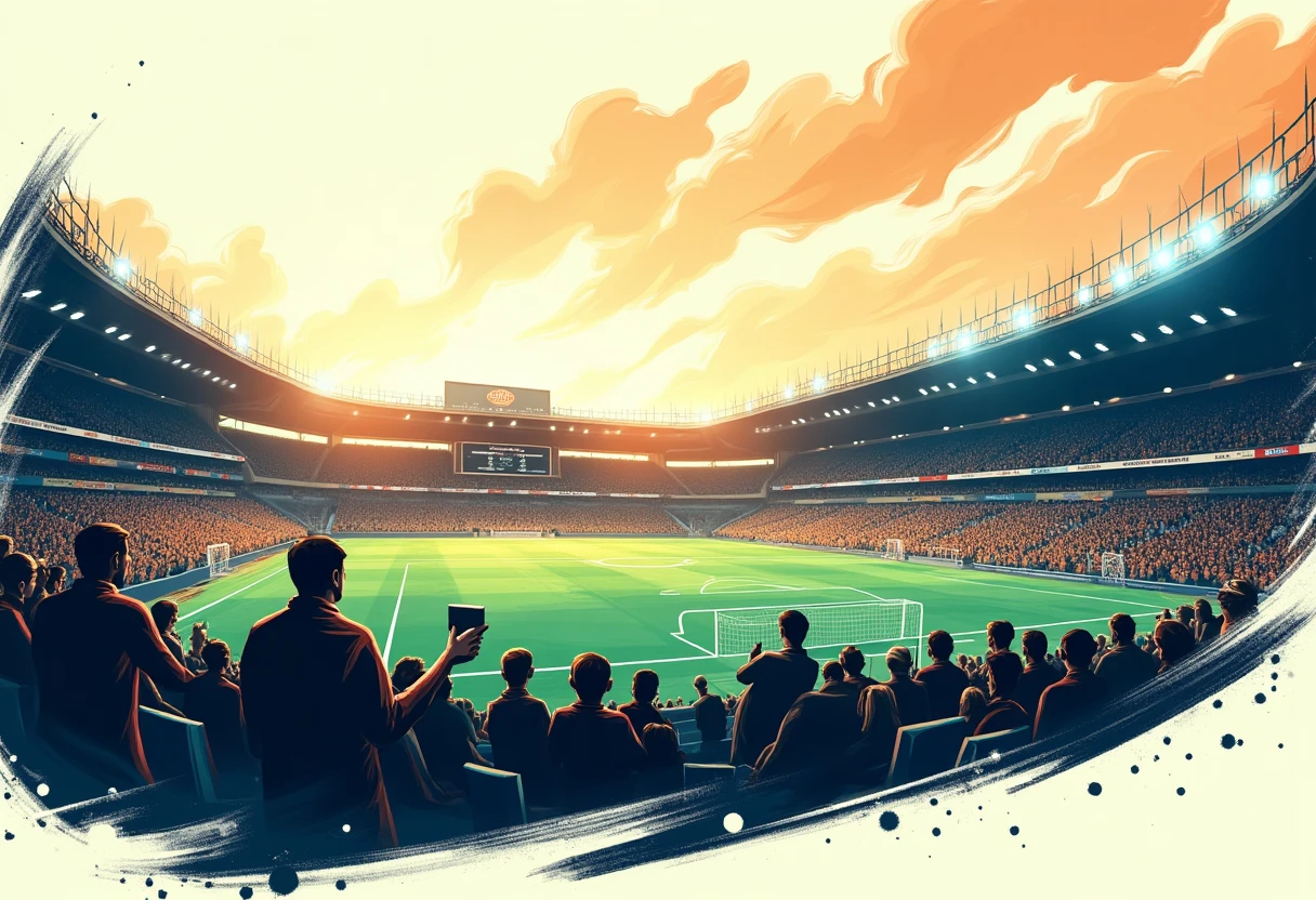 Panorama stadium penuh semangat
