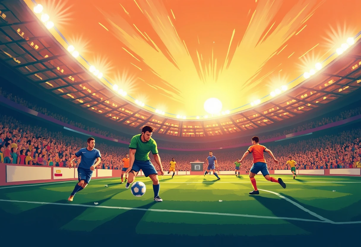 Intense competition under stadium lights