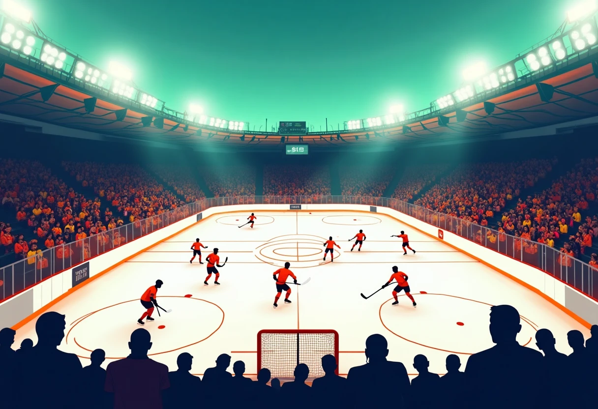 Vue d'ensemble d'une patinoire de hockey