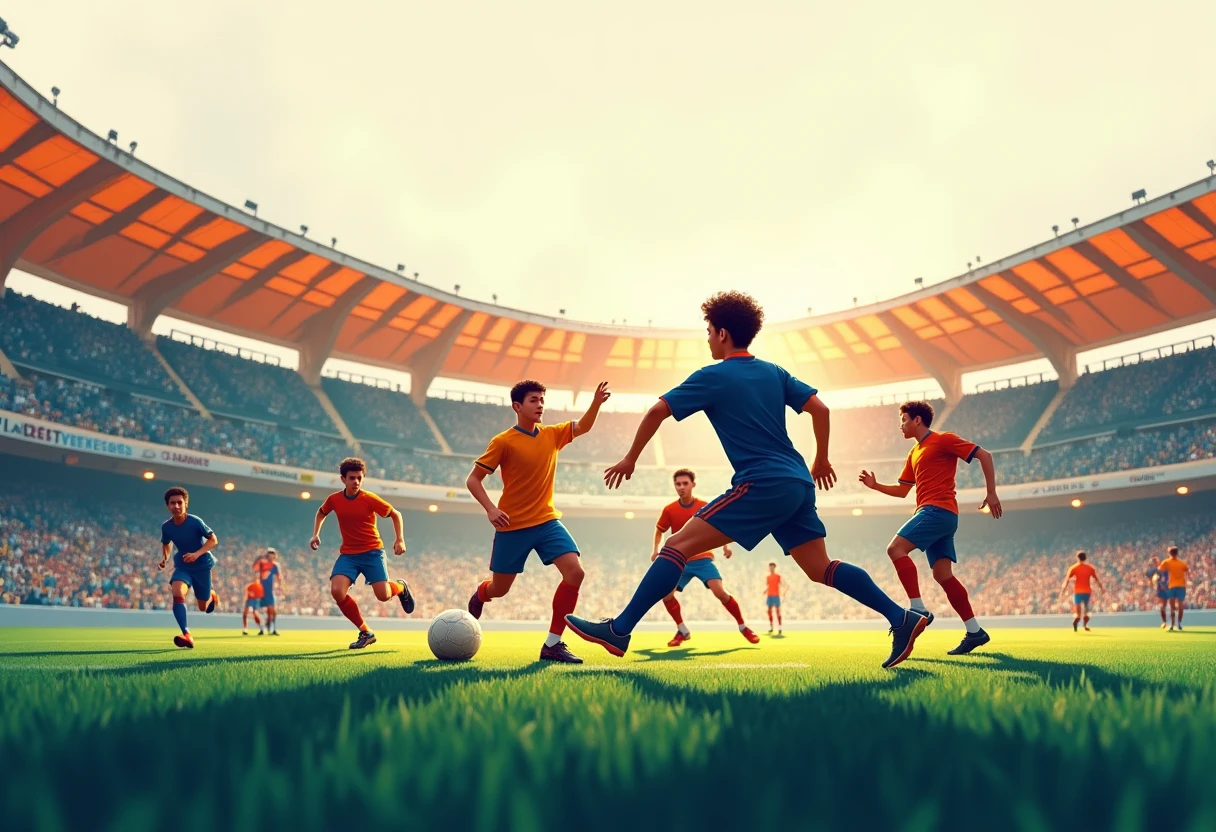 Jugadores jóvenes en acción