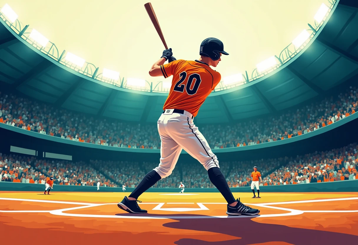 Baseball player in action