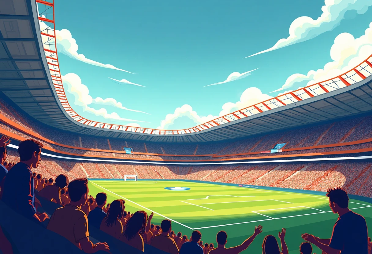 Stade de la Coupe du Monde rempli de fans
