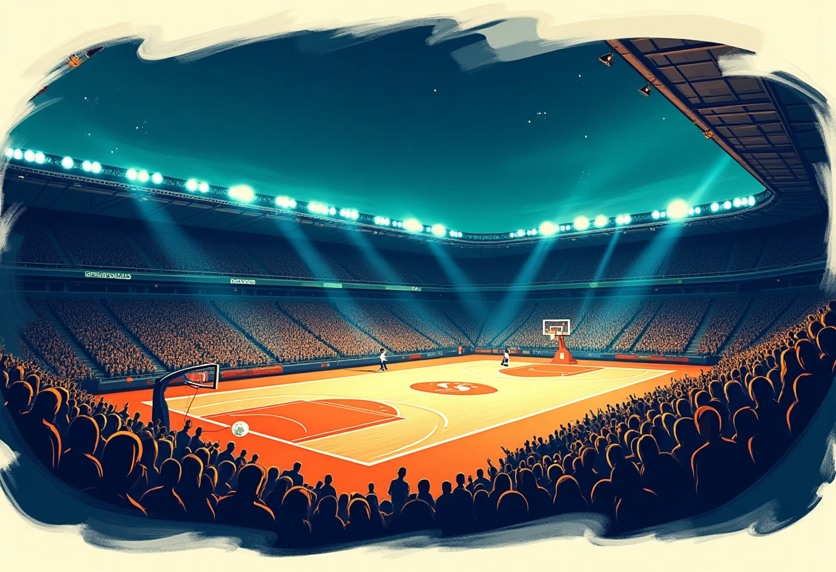 Spannung im Basketballstadion