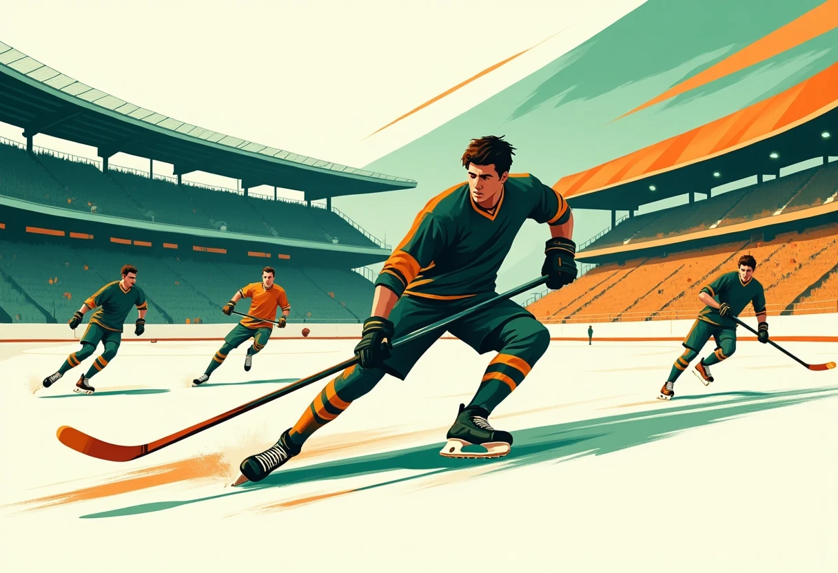 Dynamische Darstellung eines Eishockeyspielers