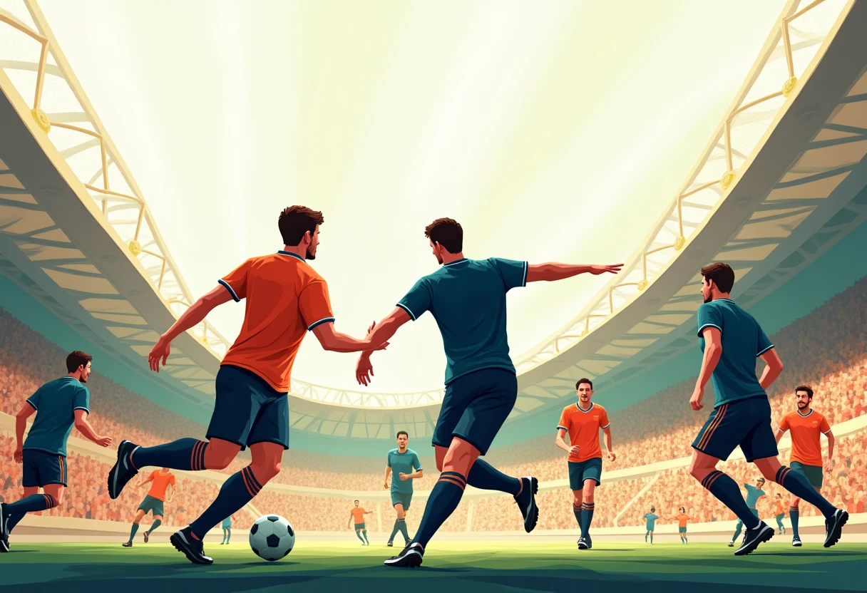 Spannung im Fußballstadion während eines Spiels