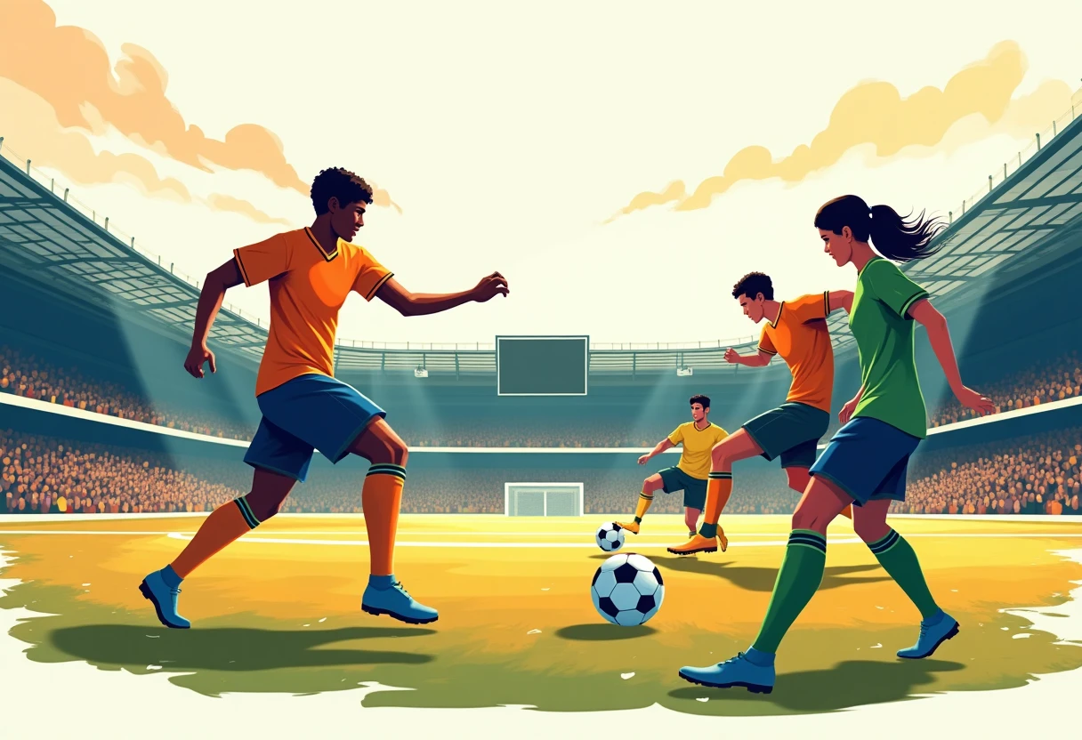 Taktische Fußballstrategie auf dem Spielfeld